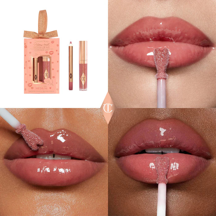 Mini Glossy Pink Lip Gloss + Lip Liner Set - Charlotte Tilbury / Set de labios gloss + lapiz