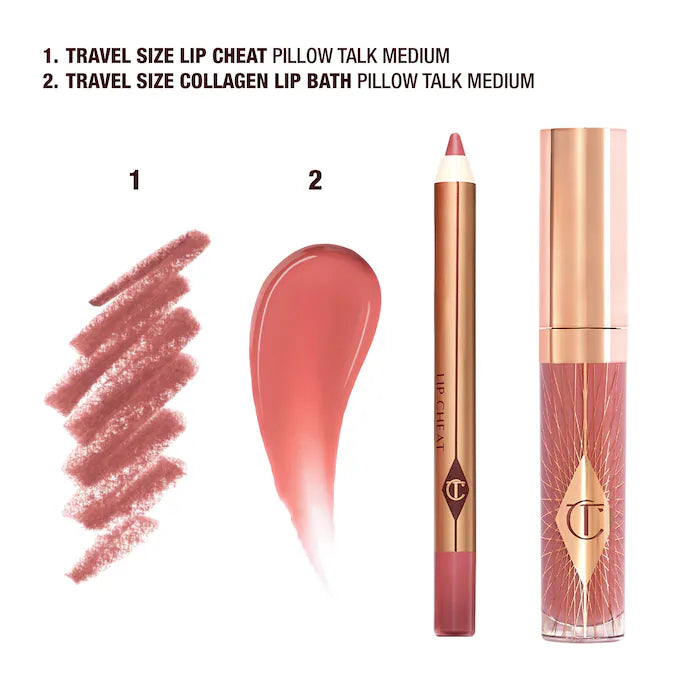 Mini Glossy Pink Lip Gloss + Lip Liner Set - Charlotte Tilbury / Set de labios gloss + lapiz