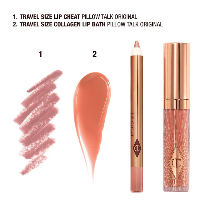 Mini Glossy Pink Lip Gloss + Lip Liner Set - Charlotte Tilbury / Set de labios gloss + lapiz