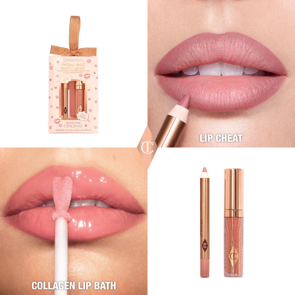 Mini Glossy Pink Lip Gloss + Lip Liner Set - Charlotte Tilbury / Set de labios gloss + lapiz
