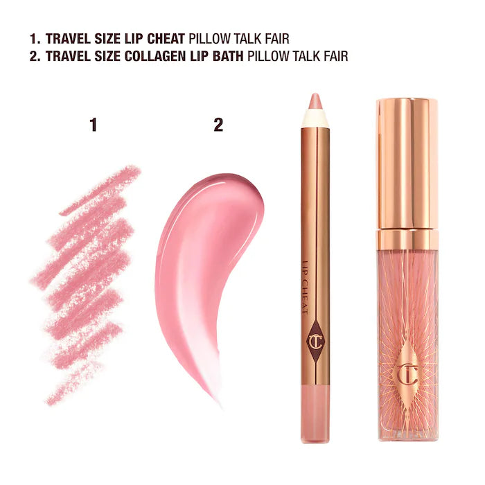 Mini Glossy Pink Lip Gloss + Lip Liner Set - Charlotte Tilbury / Set de labios gloss + lapiz
